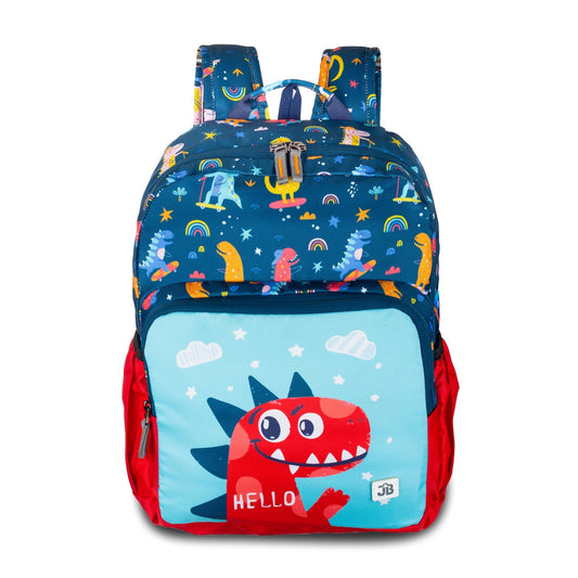 Dino Discovery Children School Bag  for Kindergarten Kids 2 to 4 years - 15 Inches (Red & Blue)