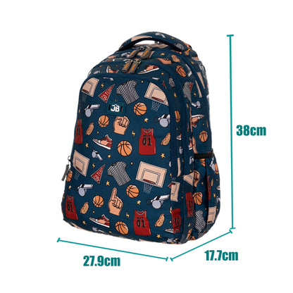 Classic Multicolor School Bag for Kids aged 1.5 to 4 years -15 Inches (Football Navy)