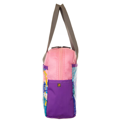 JUSTBAGS Taste Trekker 8Ltrs Insulated Tiffin Bag with Bottle Holder -Pink, Purple