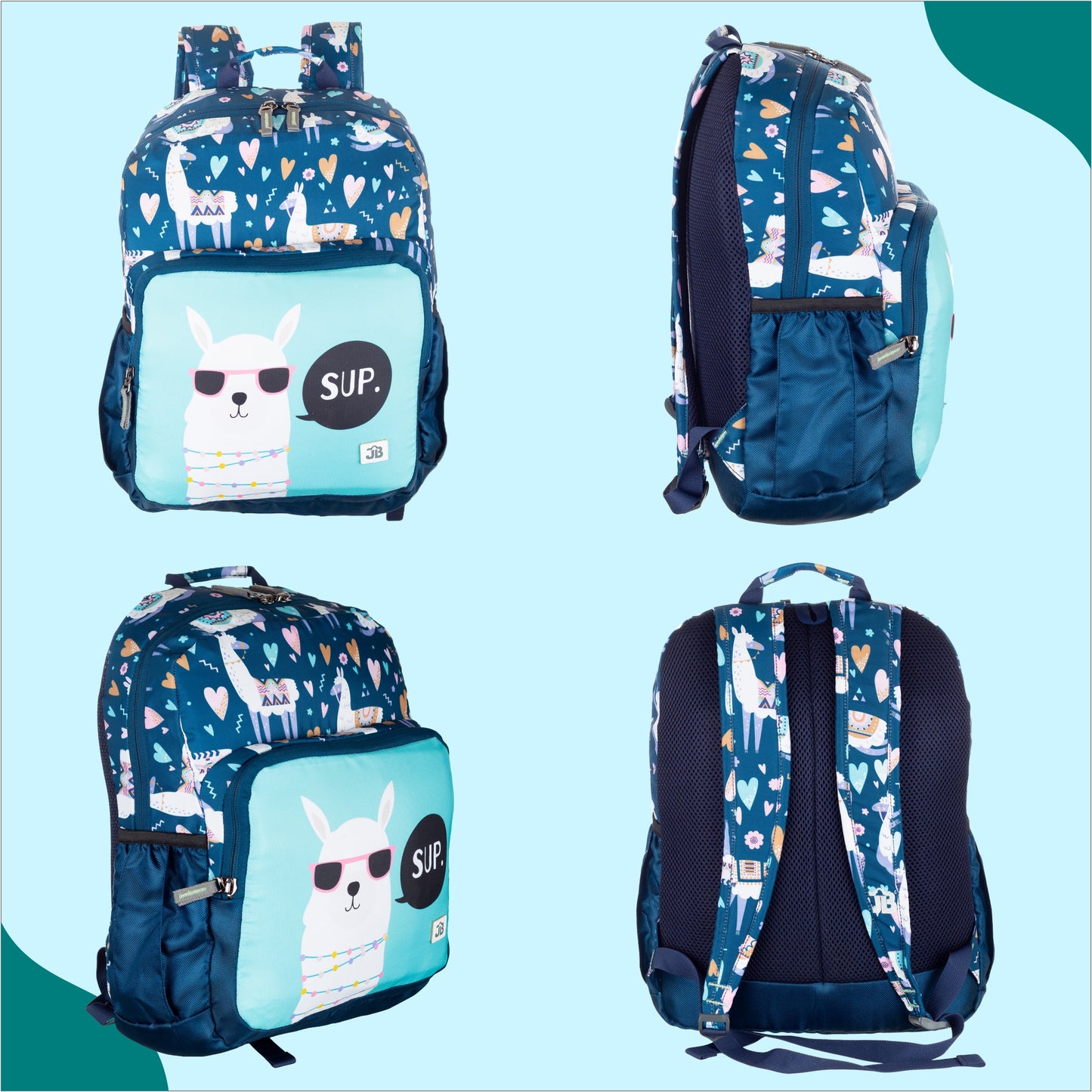 Llama Drama School Backpack - 15 Inch (New Blue)