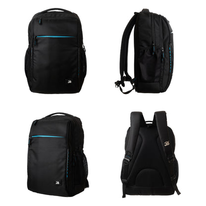 Byte Unisex Black T_ Blue Sleek Laptop Backpack