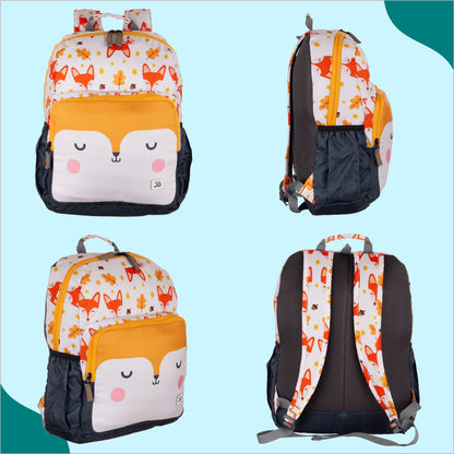 Clever Companion Fox Print Backpack for Kindergarten Kids 2 to 4 years - 15 Inch