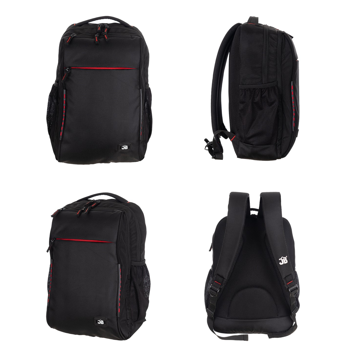 Byte Unisex Black Red Sleek Laptop Backpack
