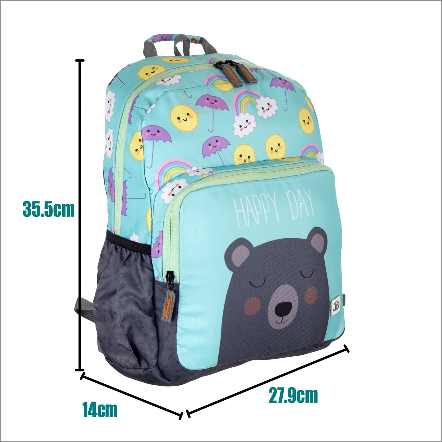 Teddy Trails - Pista Green Backpack for Kindergarten Kids 2 to 4 years (15 Inch)