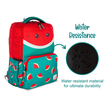 Watermelon Delight Printed School Backpack for kids 9 to 11 Years - 17.5 Inch (Red/Green)