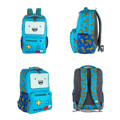 Geometric Groove printed School Backpack for kids 9 to 11 Years - 17.5 Inch (Light Blue)