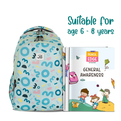 Creative Chaos School Backpack for Kids 6 to 9 years - 17 Inch (Light Blue)