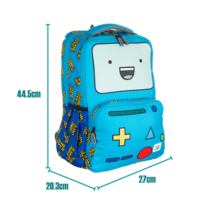 Geometric Groove printed School Backpack for kids 9 to 11 Years - 17.5 Inch (Light Blue)