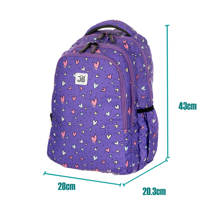 Heartfelt Violet School Backpack - 17 Inch (Purple)