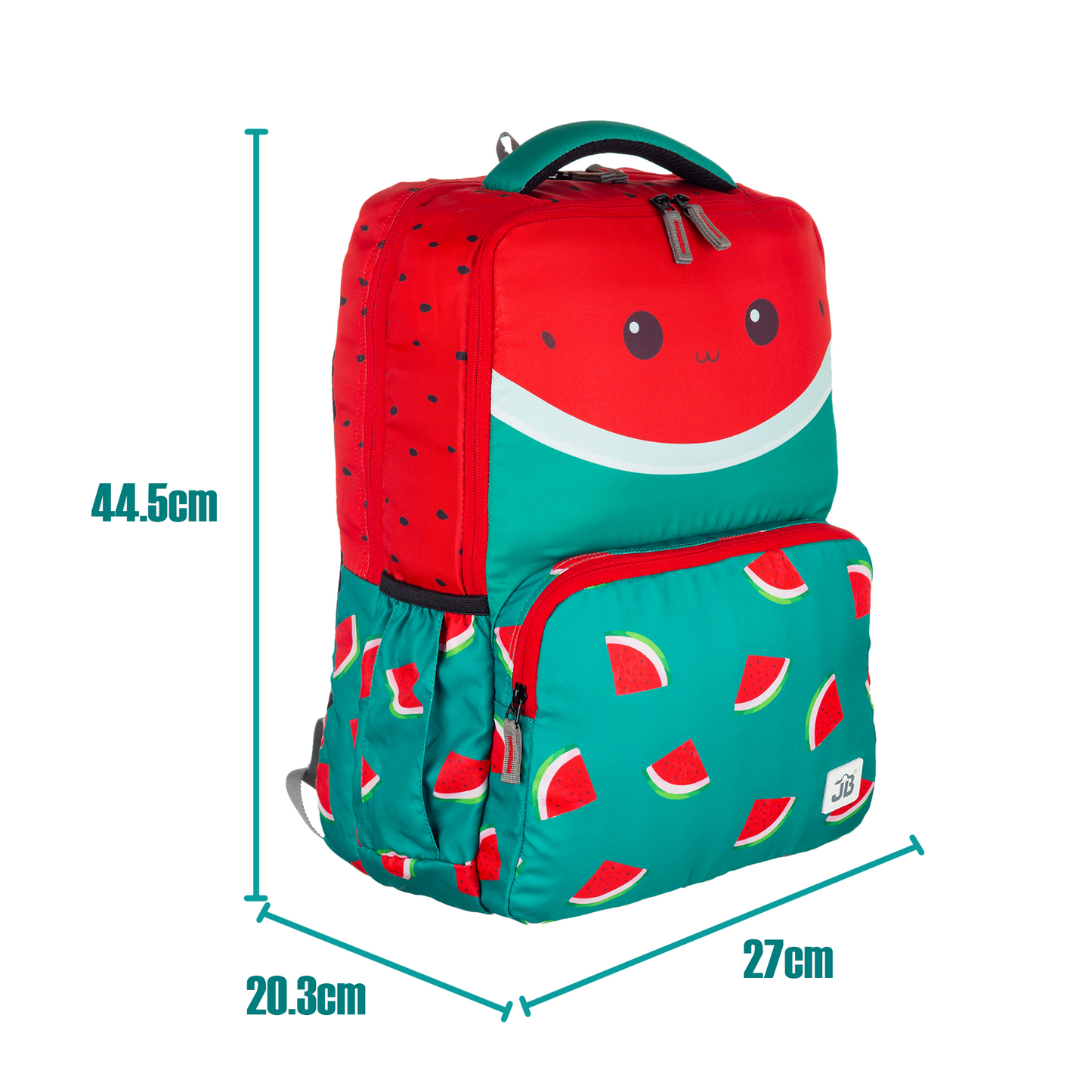 Watermelon Delight Printed School Backpack for kids 9 to 11 Years - 17.5 Inch (Red/Green)