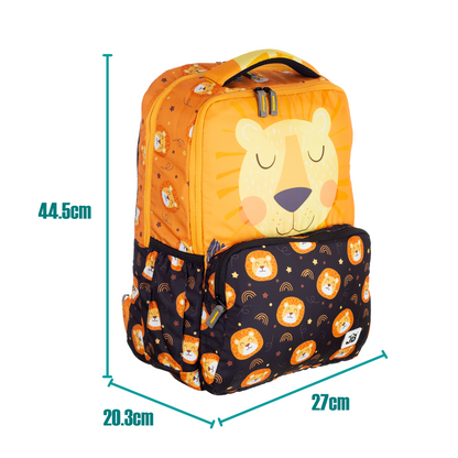 Jungle Monarch Printed School Backpack - 17.5 Inch (Orange)