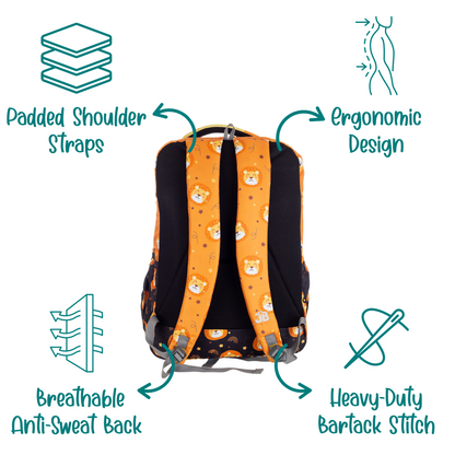 Jungle Monarch Printed School Backpack - 17.5 Inch (Orange)