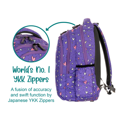 Heartfelt Violet School Backpack - 17 Inch (Purple)