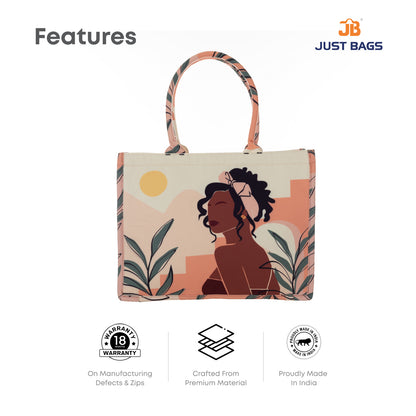 Tropical Printed Classical Touch Minimalistic Tote Bag With Laptop Compartment