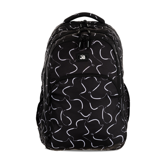 Black Printed School/College Backpack for 12 Years & above -19 Inch (Black)