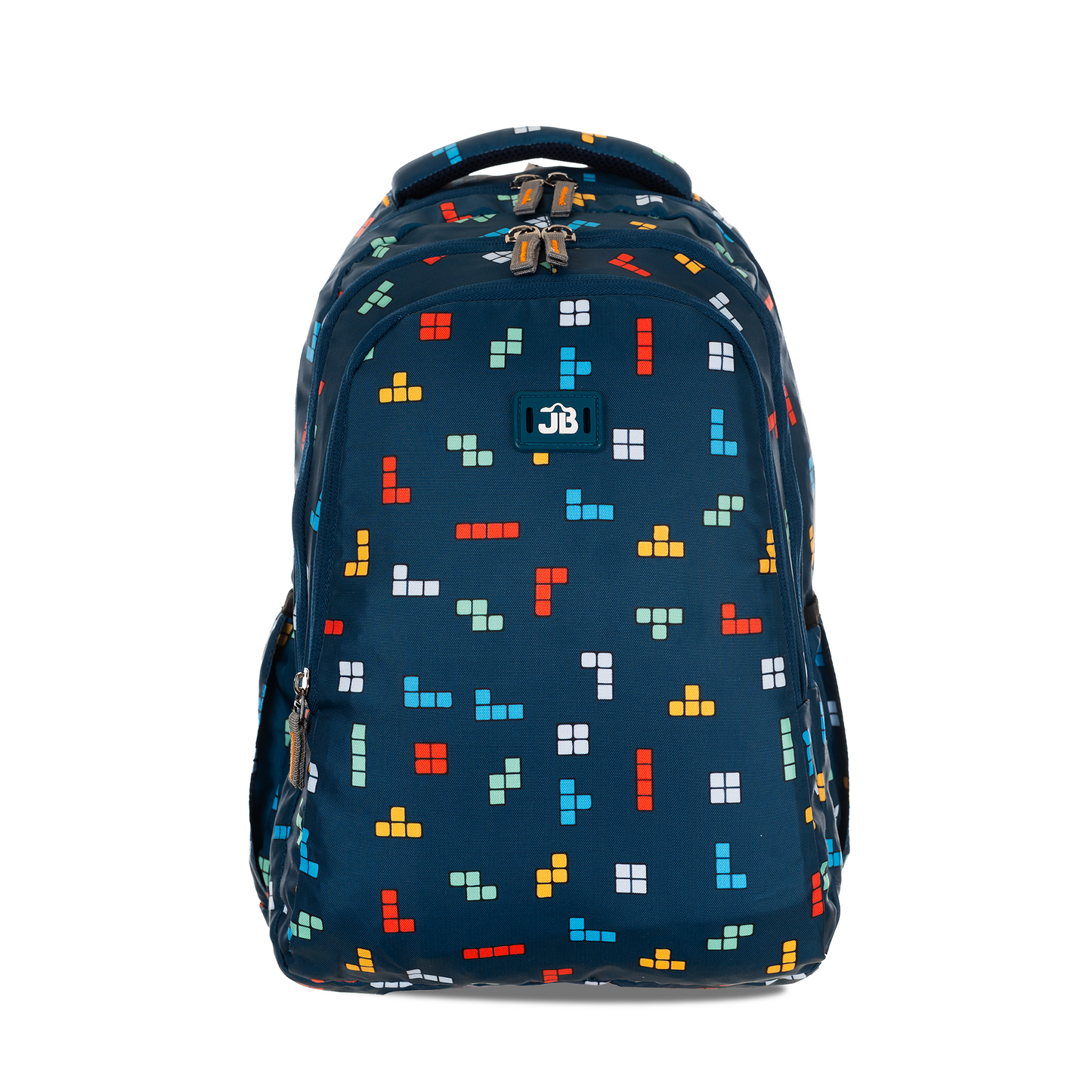 Classic Multicolor School Bag for Kids aged 1.5 to 4 years -15 Inches (Tetris Navy)