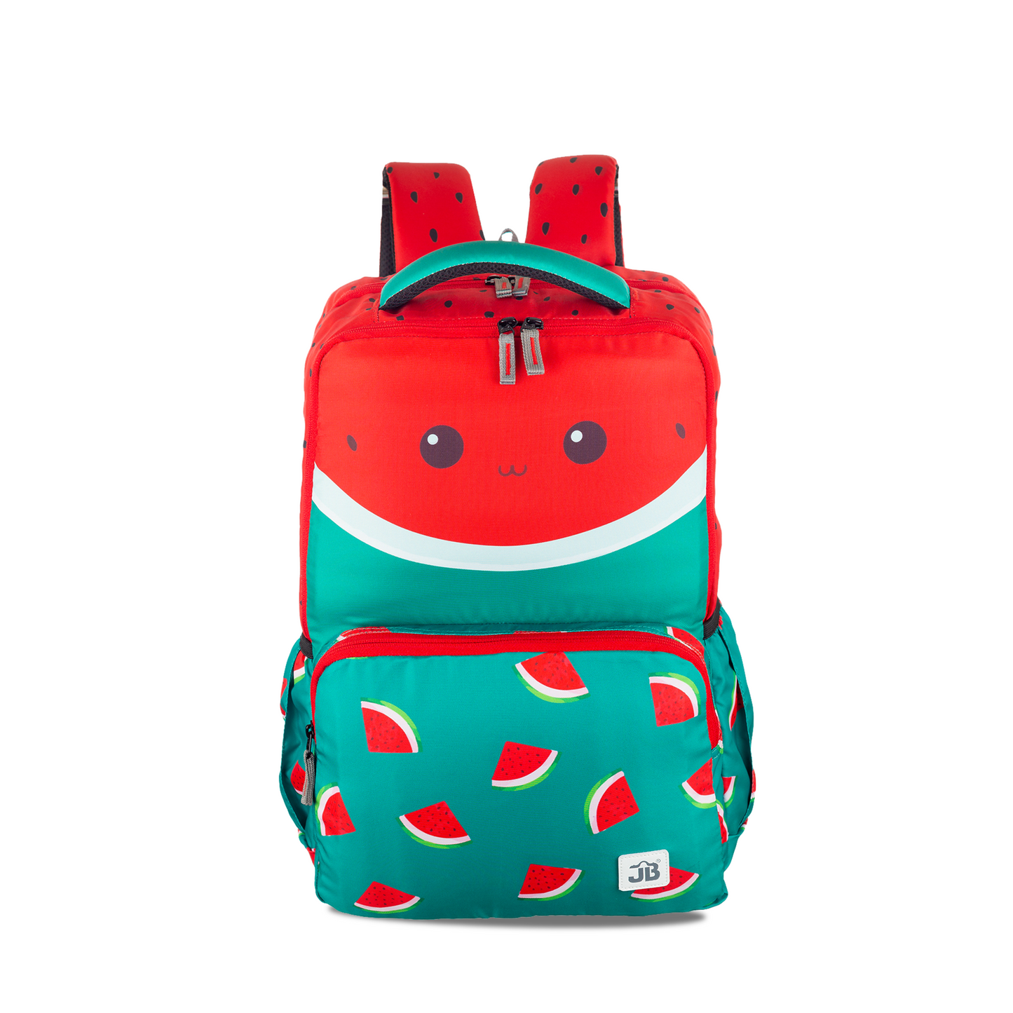 Watermelon Delight Printed School Backpack for kids 9 to 11 Years - 17.5 Inch (Red/Green)