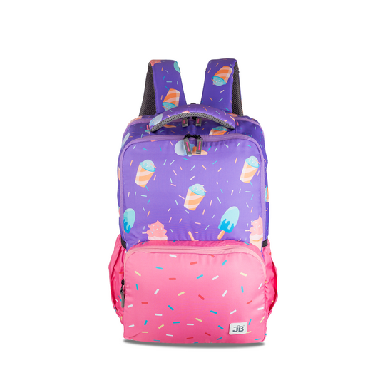 Ice Cream Fiesta School Backpack for kids 9 to 11 Years - 17.5 Inch (Purple)