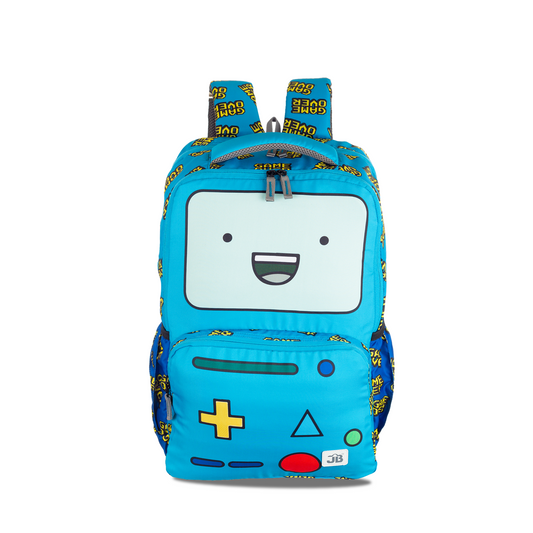 Geometric Groove printed School Backpack for kids 9 to 11 Years - 17.5 Inch (Light Blue)