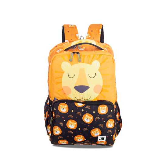 Jungle Monarch Printed School Backpack for kids 9 to 11 Years - 17.5 Inch (Orange)