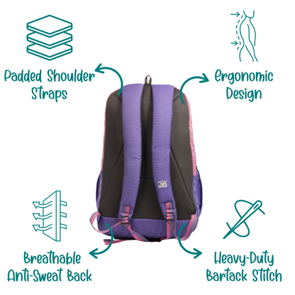 SkyLine Scholar School Backpack for Kids 9 Years & above- 19 Inch Purple