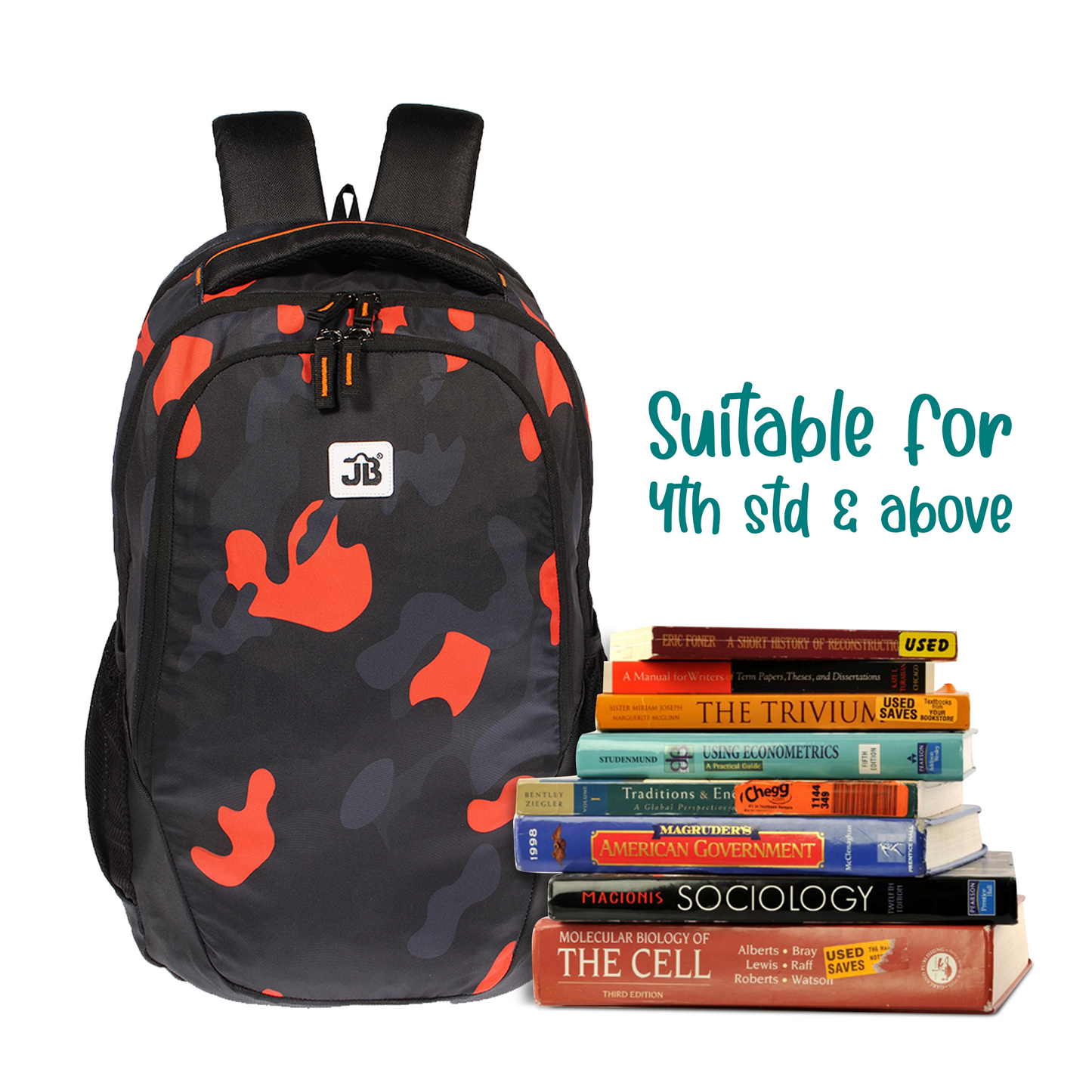 SkyLine Scholar School Backpack for Kids 9 Years & above - 19 Inch (Black)