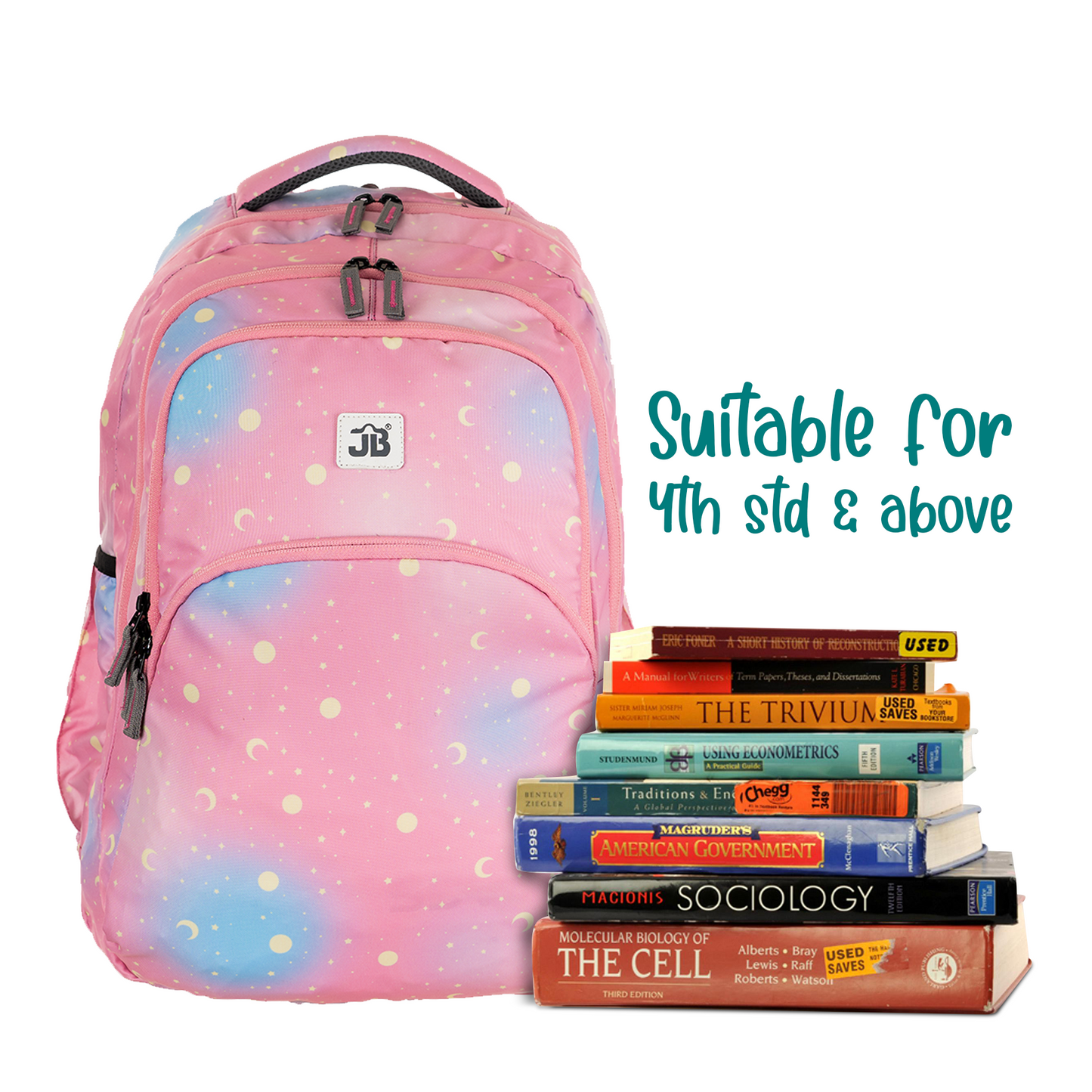 Pink Moonbeam School/College Everyday Backpack for 12 Years & above - 19 Inch (Pink)