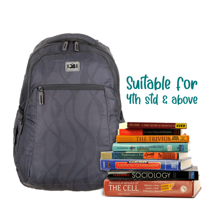 Stormy Swirl School/College Backpack 12 years and above - 19 Inch (Grey)