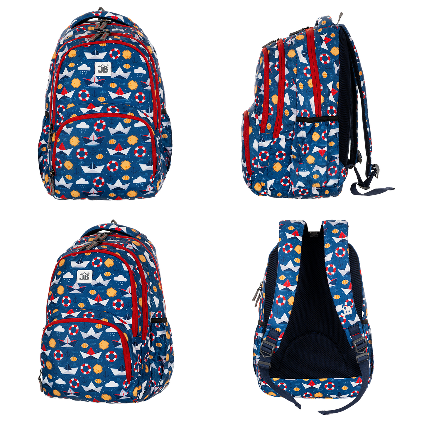 Mariner's Mate Printed School Backpack for Kids 7 to 9 Years - 17 Inch (Navy Blue)