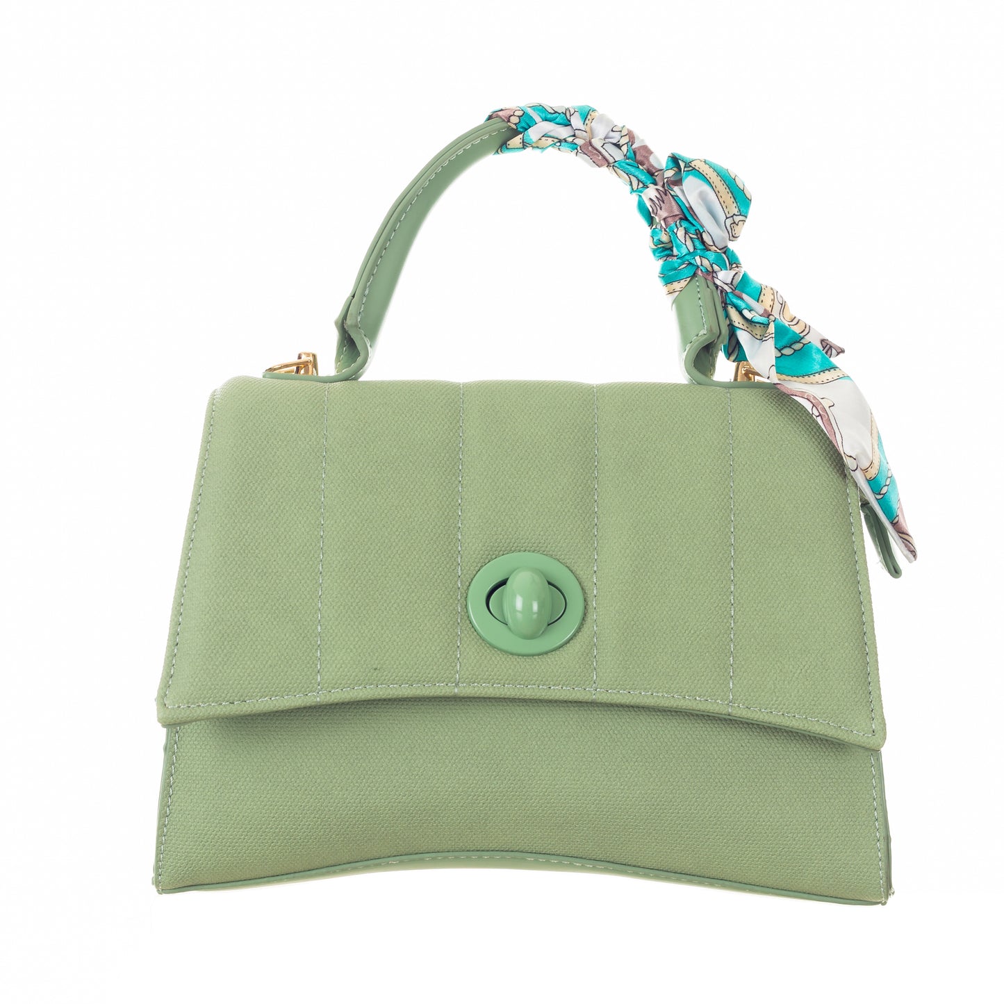 Stylish Multiway Handbag with Detachable Sling Belt -Green