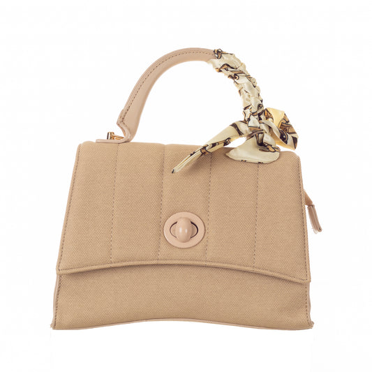 Stylish Multiway Handbag with Detachable Sling Belt - Beige