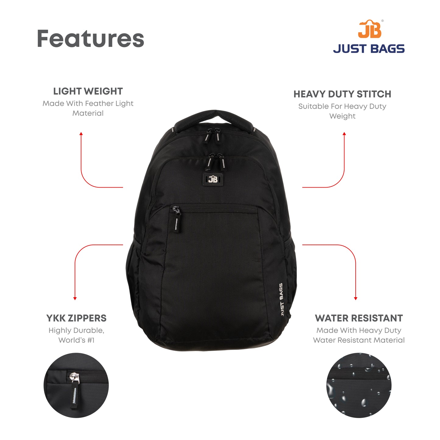 Casual Blaze Unisex Laptop Backpack (Black) 18 Inch