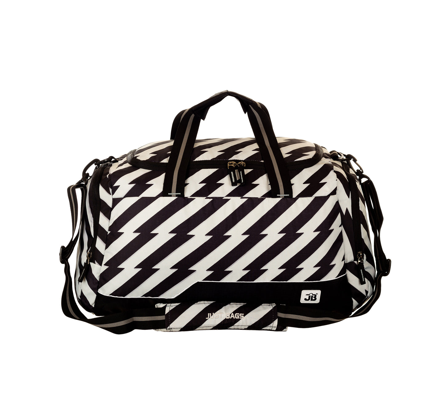 Belgium Black and white Striped Travel Pro Duffel Bag - 20 inch ( 34L)