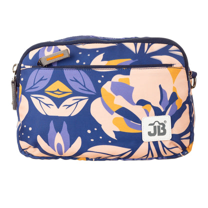 EcoChic Abstract Floral Dual Carry Printed Sling Bag - Blue