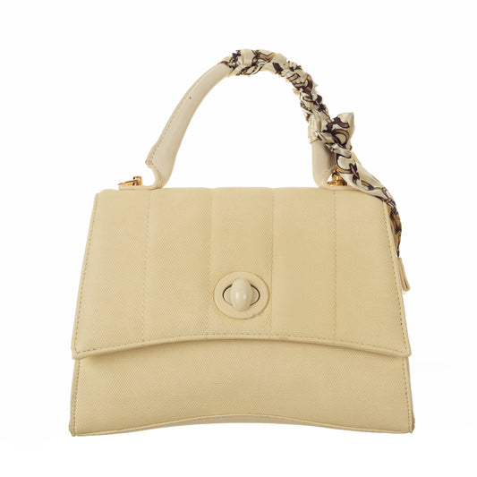 Stylish Multiway Handbag with Detachable Sling Belt -Cream