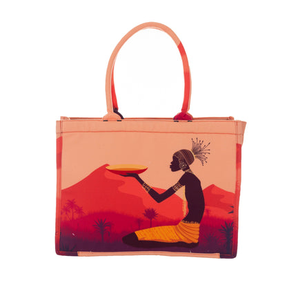 Tropical Printed Classical Touch Minimalistic Tote Bag With Laptop Compartment