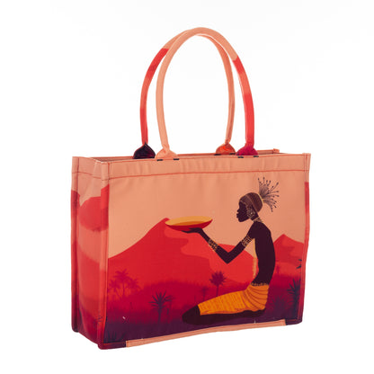 Tropical Printed Classical Touch Minimalistic Tote Bag With Laptop Compartment