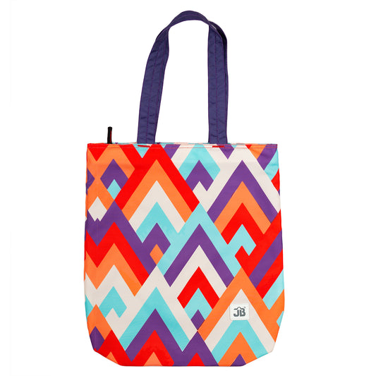 Purple Geometric Print Classy Multipurpose Tote Bag  for Women - 10L