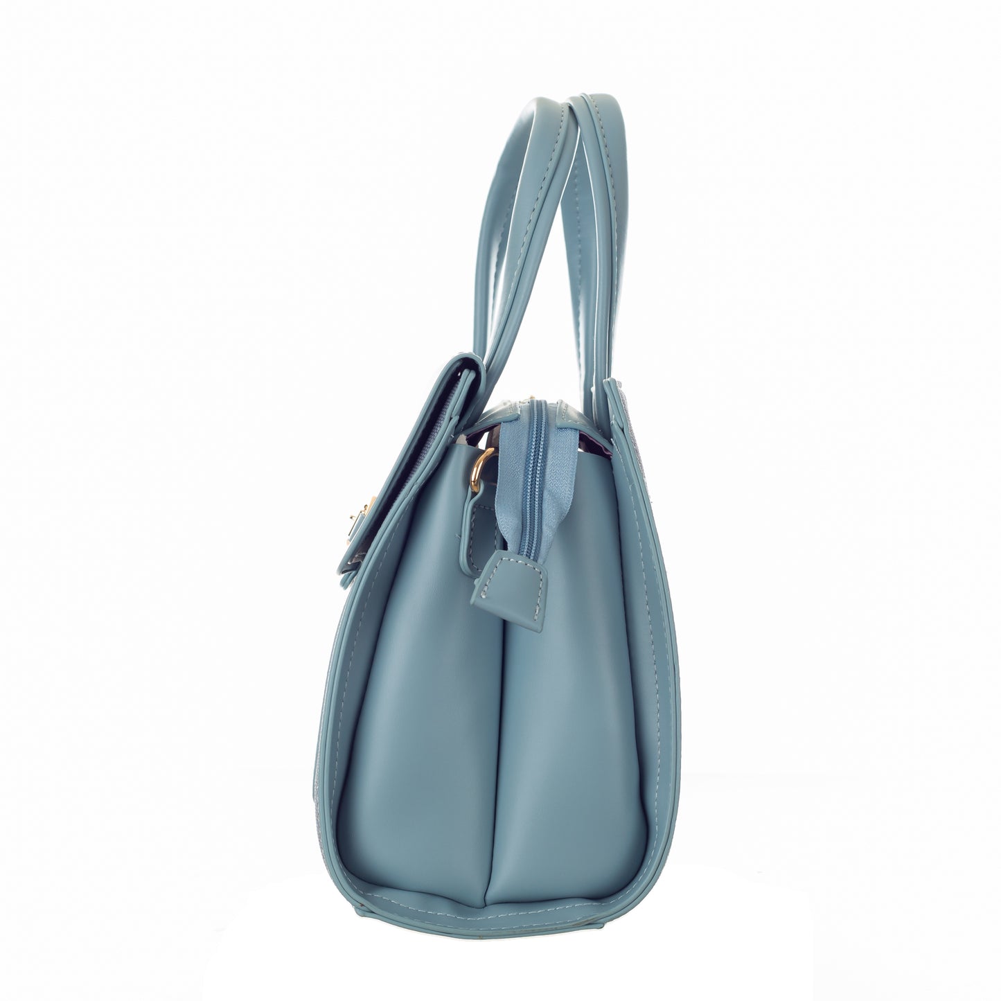 Sophisticated Handbag with Detachable Sling Belt for Women (Blue) - 8.5 inch