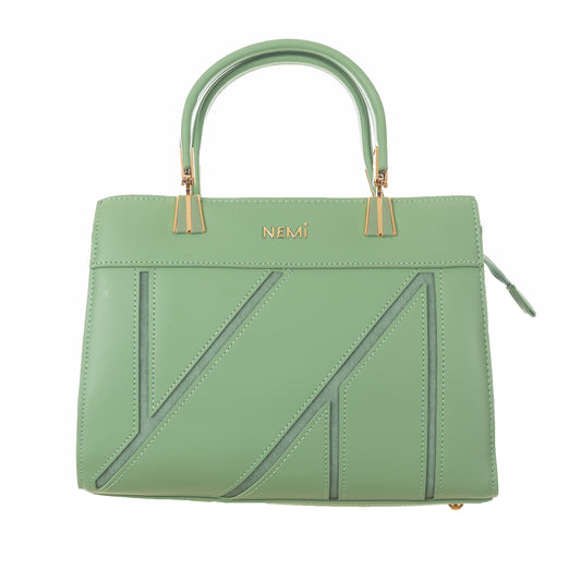 Artificial Leather Versatile Handbag with Detachable Strap - Green