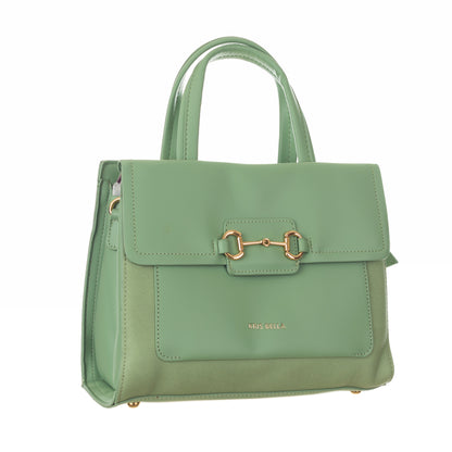 Sophisticated HandBag with Detachable Sling Belt for Women (Green) - 8.5 inch