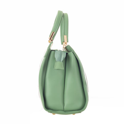 Artificial Leather Versatile Handbag with Detachable Strap - Green