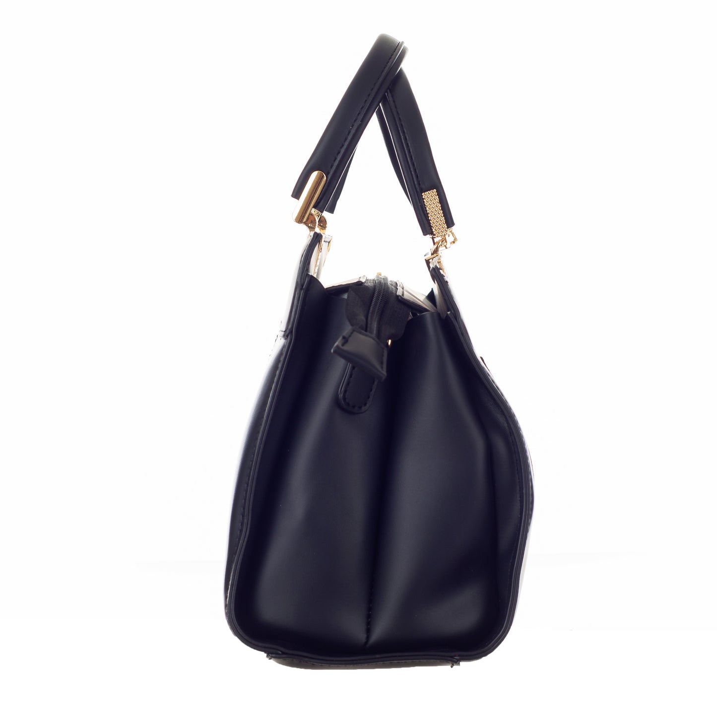 Artificial Leather Versatile Handbag with Detachable Strap - Navy