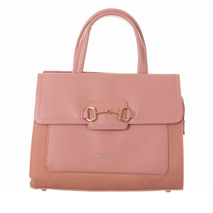 Sophisticated Handbag with Detachable Sling Belt for Women (Peach) - 8.5 inch