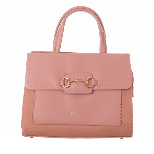 Sophisticated Handbag with Detachable Sling Belt for Women (Peach) - 8.5 inch