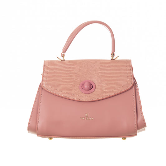 Turn and Twist Closure Timeless sophistication Minimalist Handbag  - Peach