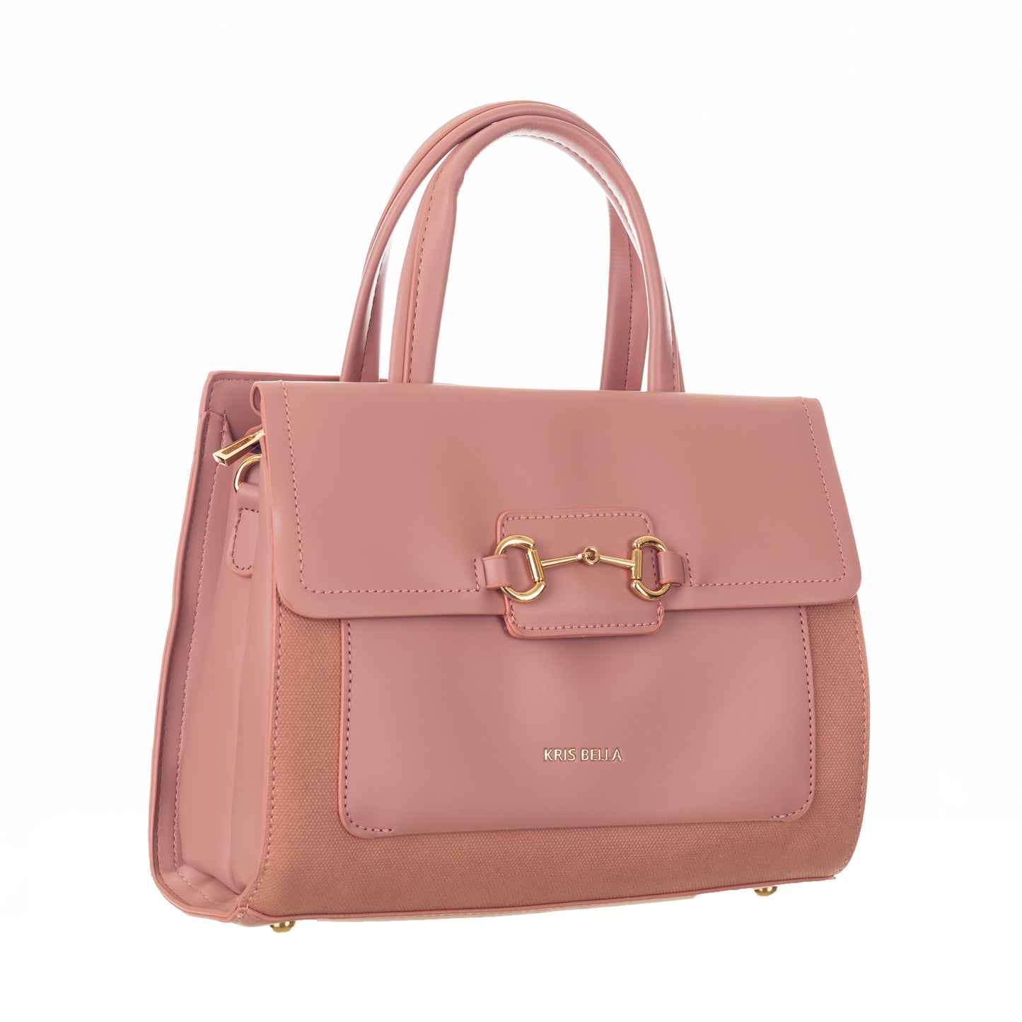 Sophisticated Handbag with Detachable Sling Belt for Women (Peach) - 8.5 inch