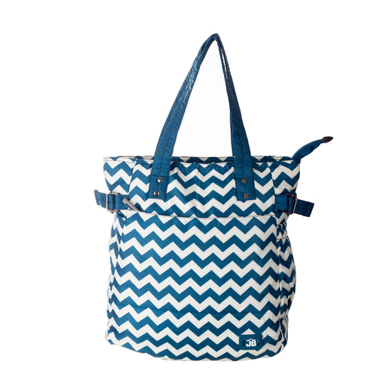 Effortlessly chic vibrant Printed Tote Bag For Women -Zig-Zag Navy Blue